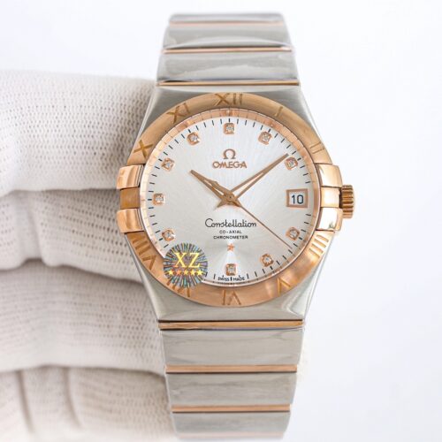 sy_no_358B0793C81E1DF6688720C117C63E37_0 Omega Constellation Series Constellation Watch Automatic Mechanical Movement Daily Display Diamond Set 100m Waterproof Swiss Observatory Men's Watch Swiss Watch 35mm Silver Dial Stainless Steel Strap