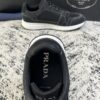 sy_no_360991EA1B5941907D6D726F29671CD6_6 Prada Black Suede Mesh-Spliced Triangle Logo Low-Top Sneaker