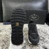 sy_no_360991EA1B5941907D6D726F29671CD6_8 Prada Black Suede Mesh-Spliced Triangle Logo Low-Top Sneaker
