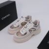 Chanel Snakeskin & Suede Platform Sneaker White-Snakeskin-Suede
