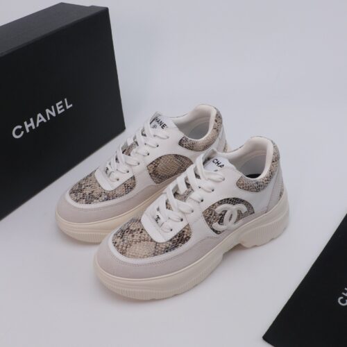 sy_no_36940B527FC1D819F790AF32164FABF7_0 Chanel Snakeskin & Suede Platform Sneaker White-Snakeskin-Suede