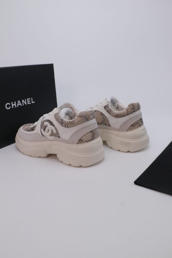 Chanel Snakeskin & Suede Platform Sneaker White-Snakeskin-Suede