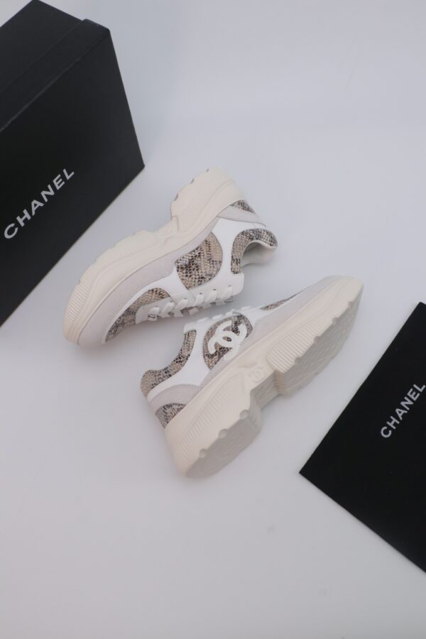 Chanel Snakeskin & Suede Platform Sneaker White-Snakeskin-Suede