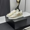 Chanel Metallic Gold Leather Low-Top Sneaker with Perforated Details & CC Logo