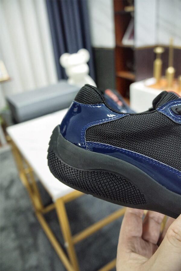 sy_no_371791160A31BC34A5E5F4AFE2E5B6A2_5 Prada America's Cup Navy Patent Mesh Sneaker