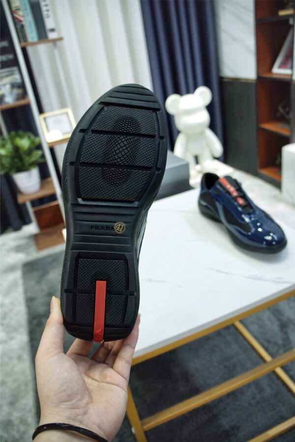 sy_no_371791160A31BC34A5E5F4AFE2E5B6A2_8 Prada America's Cup Navy Patent Mesh Sneaker