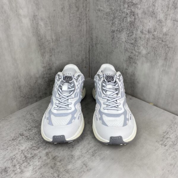 sy_no_377AF704219C2CE77393E6467A36C7CB_3 Gucci Re-Web / Chunky Technical Sneaker in White & Grey with Web Stripe