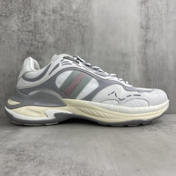 sy_no_377AF704219C2CE77393E6467A36C7CB_5 Gucci Re-Web / Chunky Technical Sneaker in White & Grey with Web Stripe