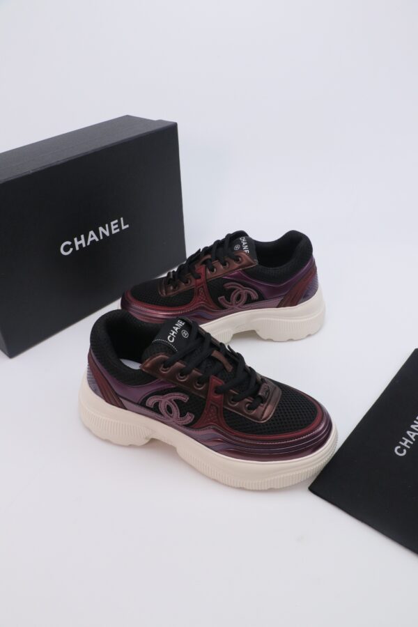 Chanel Mesh Trainer Black-Burgundy