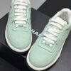 sy_no_3929B92C80EBE373505762E939E3B3B1_4 Chanel Mint Green Canvas Low-Top Sneaker with CC Logo & Two-Tone Sole