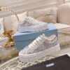 Prada Light Blue Tweed Fringe Chunky Platform Sneaker