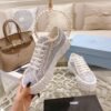 Prada Light Blue Tweed Fringe Chunky Platform Sneaker
