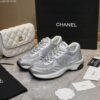 Chanel Silver Metallic Mesh Low-Top Chunky Sneaker with CC Logo