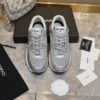Chanel Silver Metallic Mesh Low-Top Chunky Sneaker with CC Logo