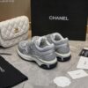 Chanel Silver Metallic Mesh Low-Top Chunky Sneaker with CC Logo