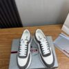 Prada White-Grey Mesh Suede-Spliced Triangle Tag Low-Top Sneaker