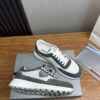 Prada White-Grey Mesh Suede-Spliced Triangle Tag Low-Top Sneaker