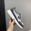 Prada White-Grey Mesh Suede-Spliced Triangle Tag Low-Top Sneaker
