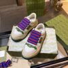 sy_no_3BCDCA8E5045DD05A9D6A80494DE61DD_5 Gucci MAC8 Leather Sneaker with Colorful Laces & Web Stripe