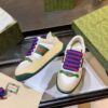 sy_no_3BCDCA8E5045DD05A9D6A80494DE61DD_7 Gucci MAC8 Leather Sneaker with Colorful Laces & Web Stripe