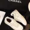 Chanel Beige and Off-White Mixed Material Low-Top Sneaker with Suede and CC Logo