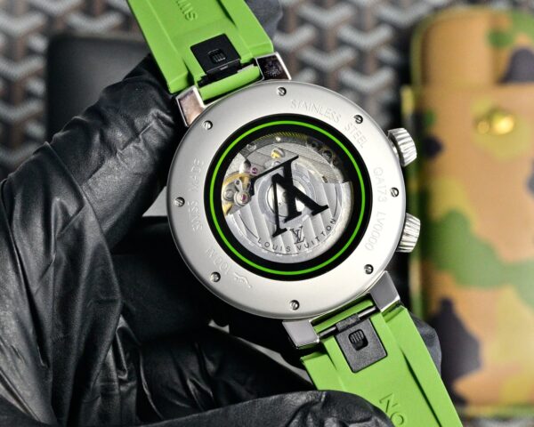LOUIS VUITTON watch automatic mechanical movement rubber strap 44mm men's watch 100m waterproof