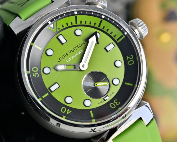 LOUIS VUITTON watch automatic mechanical movement rubber strap 44mm men's watch 100m waterproof