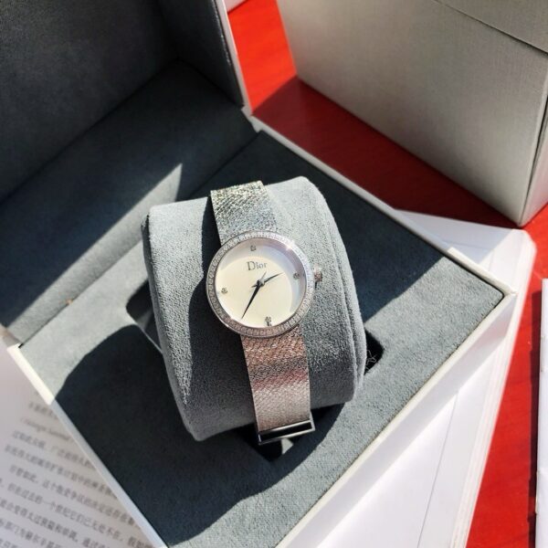 DIOR watch quartz movement stainless steel strap 25mm women's watch 50m waterproof