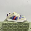 sy_no_3DDCD57D627B1A2C849318E75C266FBF_0 Gucci MAC8 GG Supreme Canvas Sneaker with Blue/Orange Web Stripe and Purple Accents