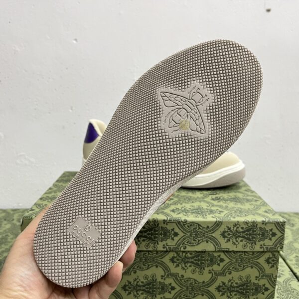 sy_no_3DDCD57D627B1A2C849318E75C266FBF_3 Gucci MAC8 GG Supreme Canvas Sneaker with Blue/Orange Web Stripe and Purple Accents
