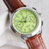 BREITLING Centennial Lingpuya Series Manual Mechanical Movement Green Dial Stainless Steel Case Crocodile Leather Strap