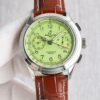 BREITLING Centennial Lingpuya Series Manual Mechanical Movement Green Dial Stainless Steel Case Crocodile Leather Strap