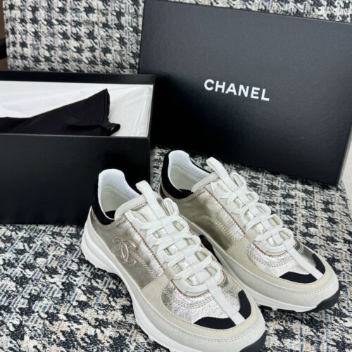 sy_no_3EC8DFB336B7B3AADA1B78041B0667D8_0 Chanel Silver Multi-Material Platform Trainer Silver-Multi-Sneaker