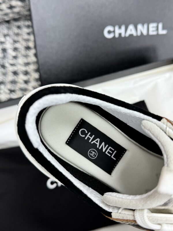 Chanel Silver Multi-Material Platform Trainer Silver-Multi-Sneaker