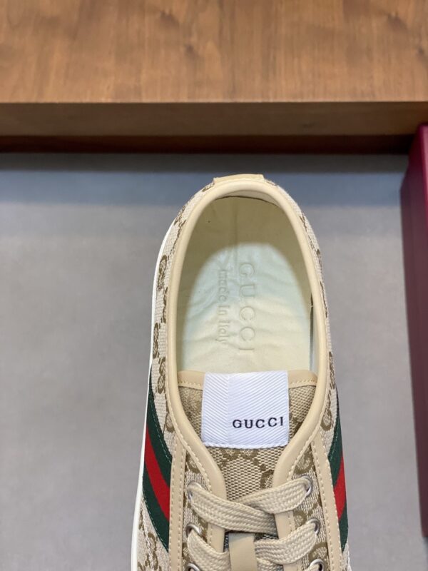 Gucci Light Khaki GG Monogram Beige-Toe Web Low-Top Sneaker