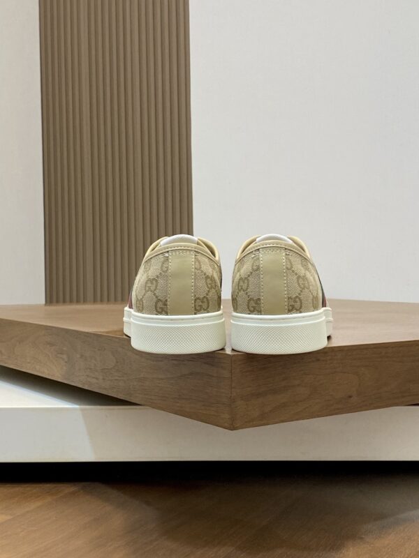 Gucci Light Khaki GG Monogram Beige-Toe Web Low-Top Sneaker