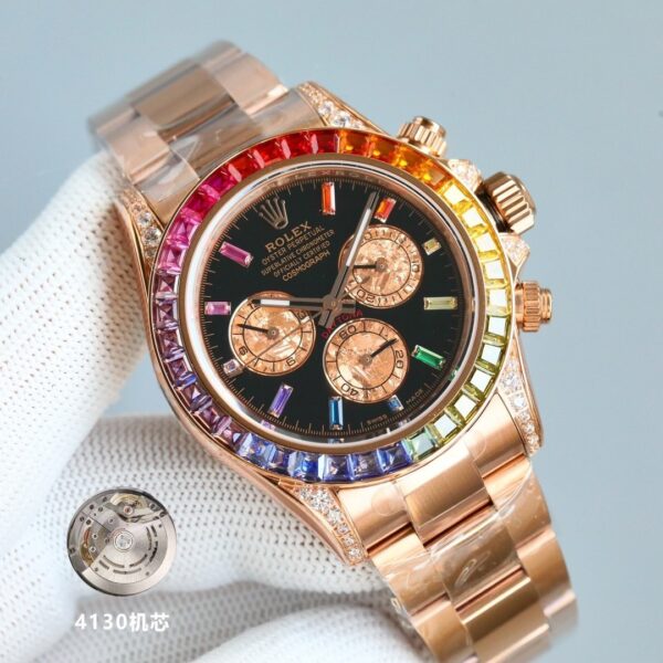sy_no_3F7D6F93CC8360B23B72EDFEF6FE9F54_1 ROLEX Rolex diamond studded ring universe calculator Daytona series automatic mechanical movement black dial