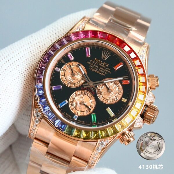 sy_no_3F7D6F93CC8360B23B72EDFEF6FE9F54_2 ROLEX Rolex diamond studded ring universe calculator Daytona series automatic mechanical movement black dial