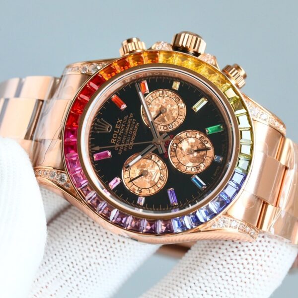 sy_no_3F7D6F93CC8360B23B72EDFEF6FE9F54_3 ROLEX Rolex diamond studded ring universe calculator Daytona series automatic mechanical movement black dial