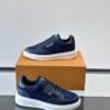 sy_no_403DC5446171BE40DA5D0631DBEA5D69_3 Louis Vuitton Navy Suede Monogram Thick-Sole Low-Top Sneaker