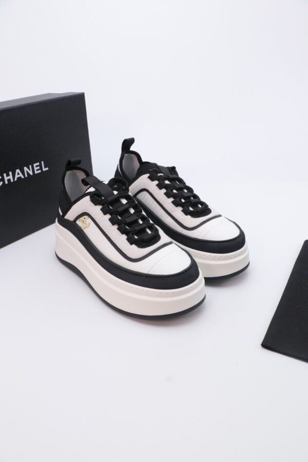 sy_no_40ABE3BE253E5225C39BF2D1AABF0D59_5 Chanel Textile & Suede Platform Sneaker Black-Off-White
