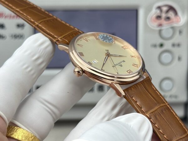 sy_no_416D82687DCE5572A6EBF42BCA888118_6 BLANCPEIN Classic Series VILLERET Automatic Mechanical Movement, 30 meters waterproof date display, men's watch, Swiss watch, 38mm ivory white dial
