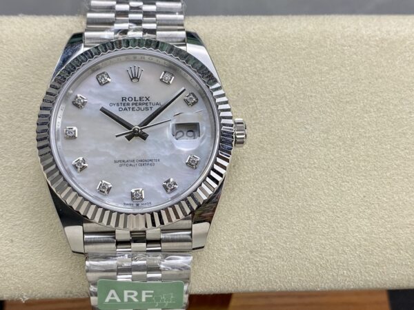 Rolex Dog Tooth Ring Log Series Automatic Mechanical Movement Date Display Diamond hour markers Beimu color dial Stainless Steel Strap