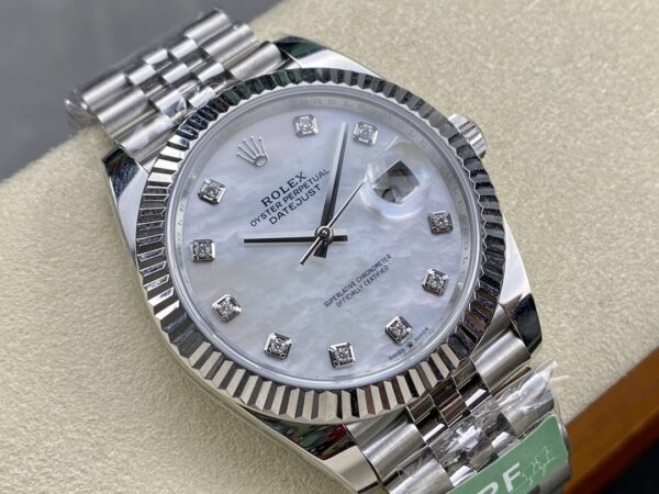 Rolex Dog Tooth Ring Log Series Automatic Mechanical Movement Date Display Diamond hour markers Beimu color dial Stainless Steel Strap