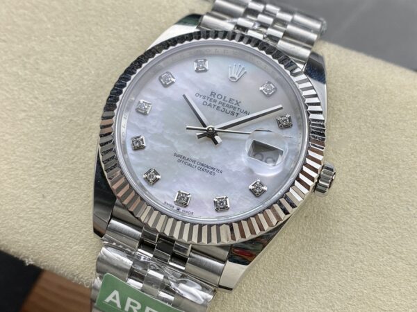 Rolex Dog Tooth Ring Log Series Automatic Mechanical Movement Date Display Diamond hour markers Beimu color dial Stainless Steel Strap