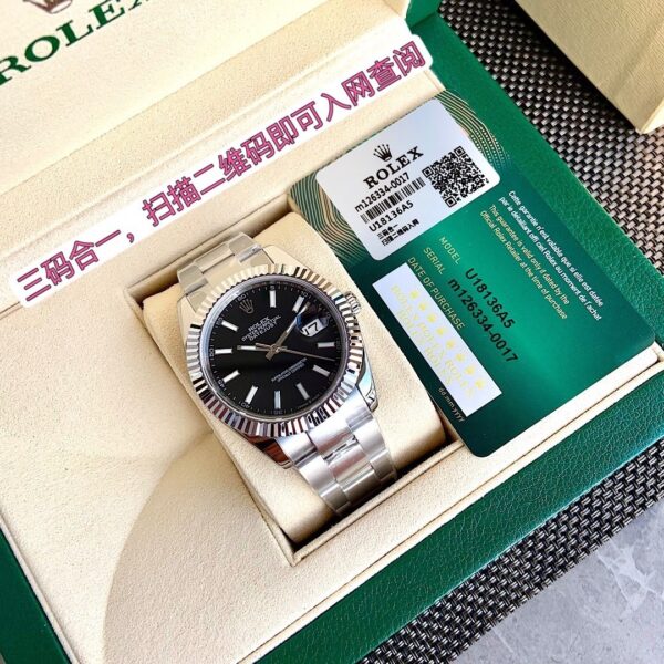 sy_no_42B65B34340BC861847F9FA091107E0C_2 Rolex Dog Tooth Ring Diary Series Automatic Mechanical Movement Grey Dial Oyster Steel Strap