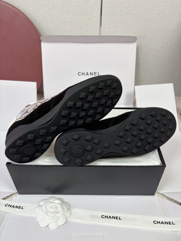 Chanel Silver Metallic Quilted Leather and Black Suede Low-Top Sneaker with CC Logo