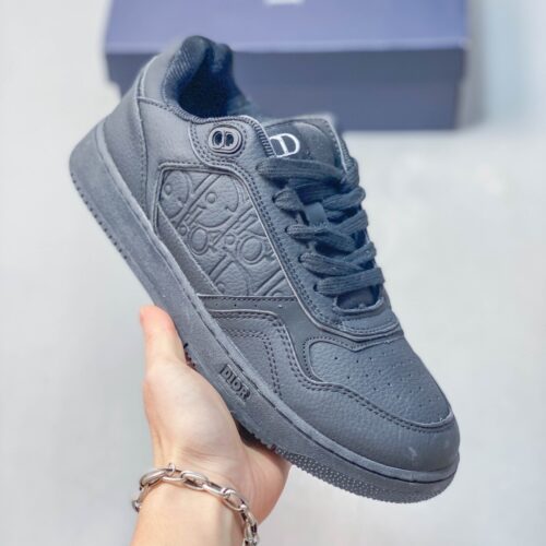 Dior All Black Embossed Leather Low Sneaker