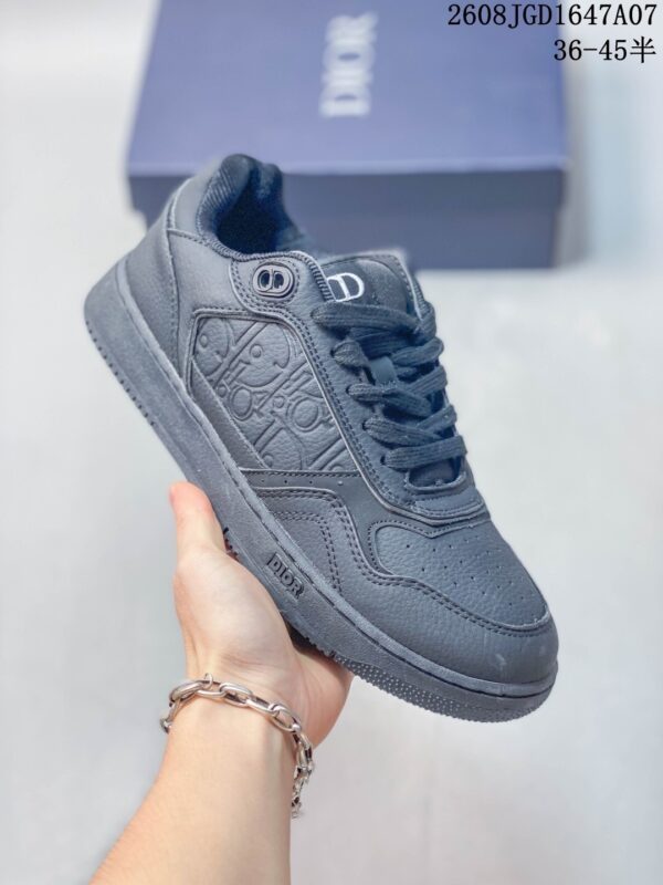 Dior All Black Embossed Leather Low Sneaker