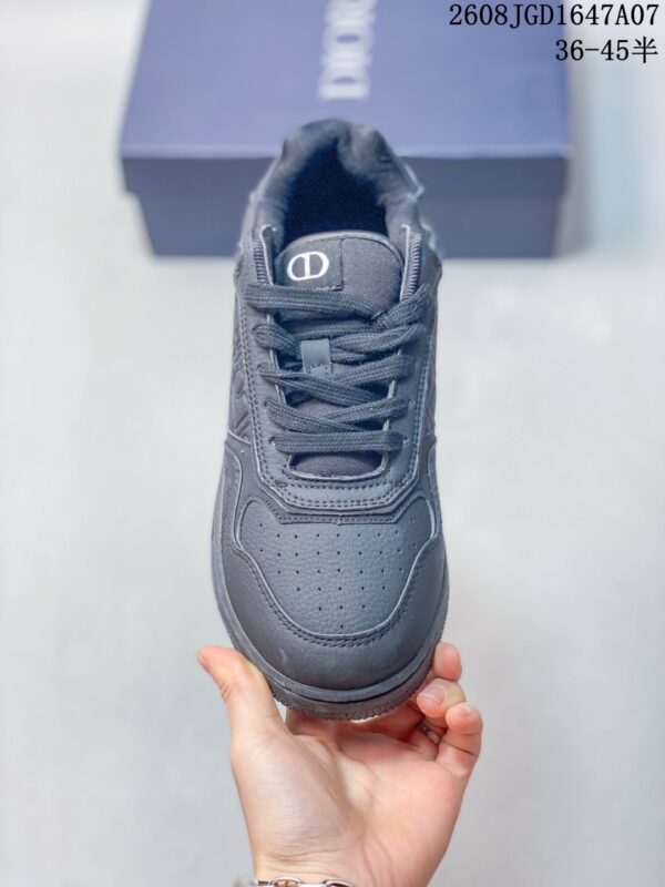 Dior All Black Embossed Leather Low Sneaker
